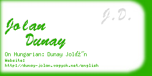 jolan dunay business card